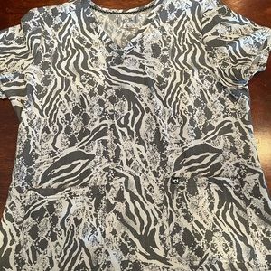 Koi Zebra Scrub Top